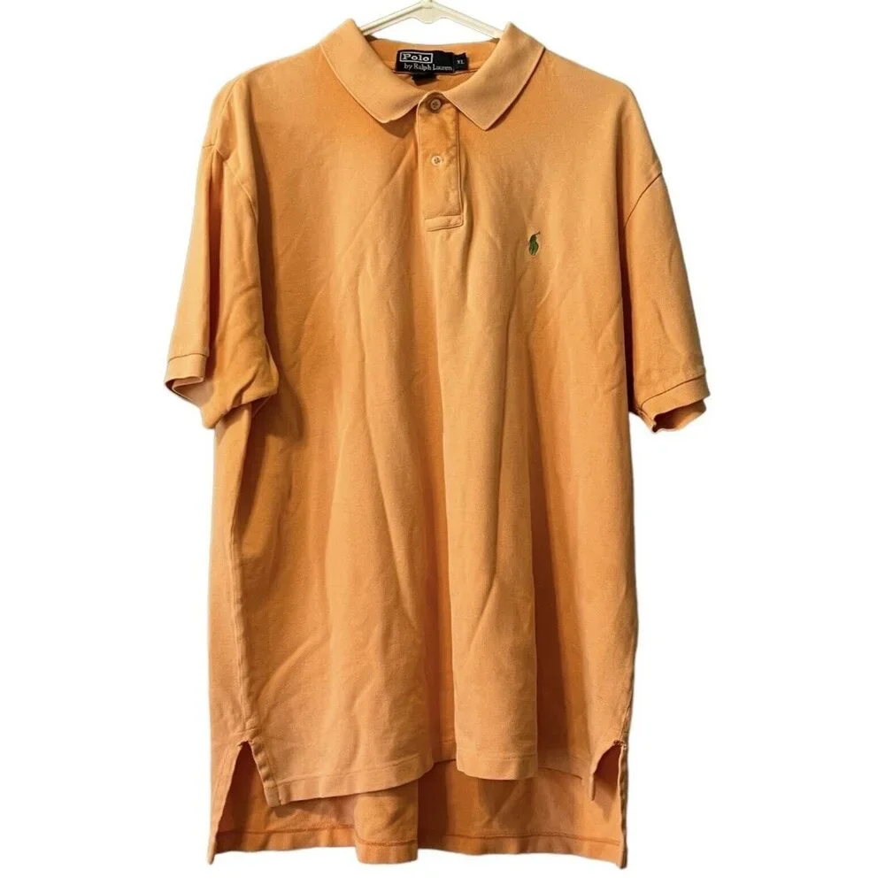 Polo Ralph Lauren Orange Short Sleeve Polo Shirt Size XL Golf Men Preppy‎ Career